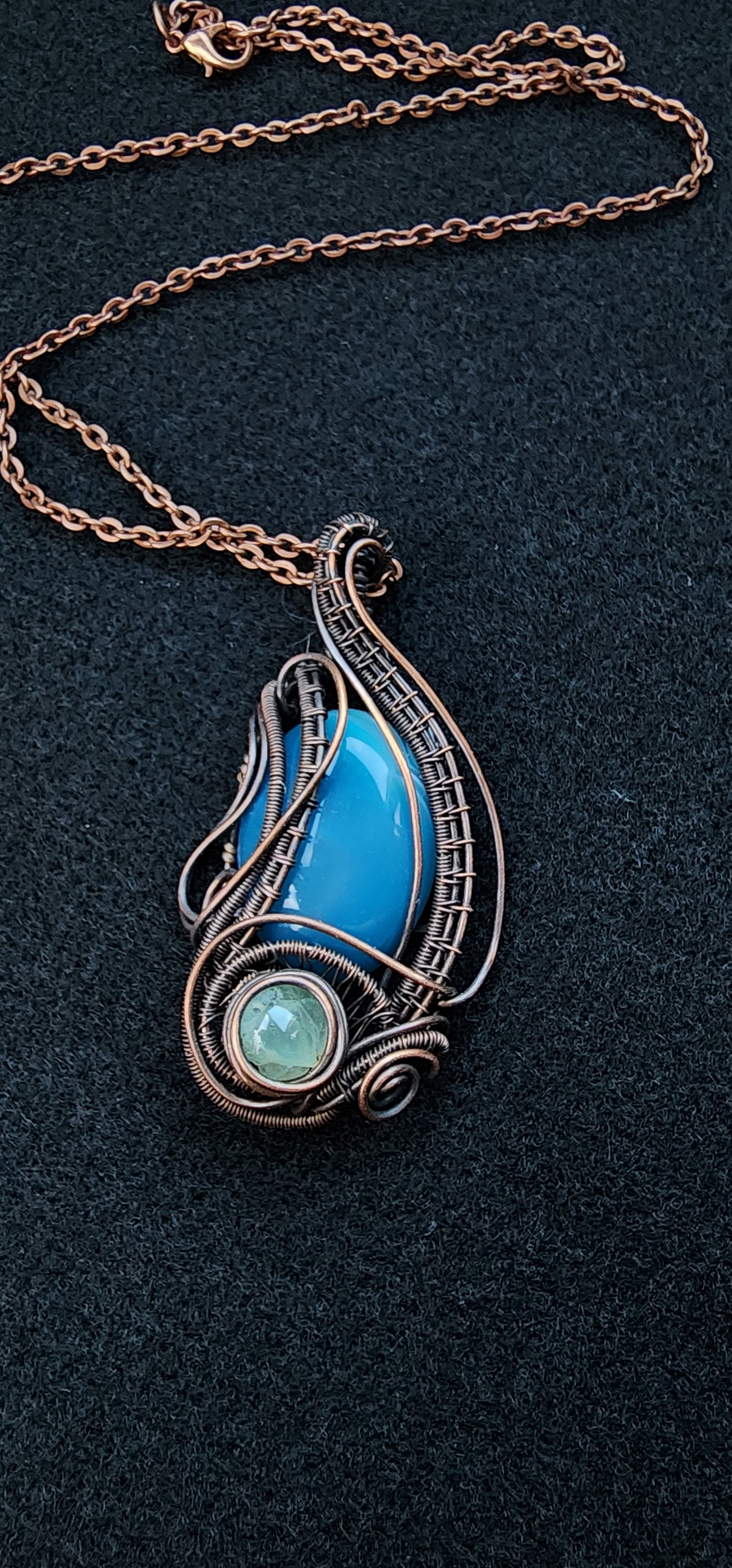 Dyed Blue Agate with Prehyanite