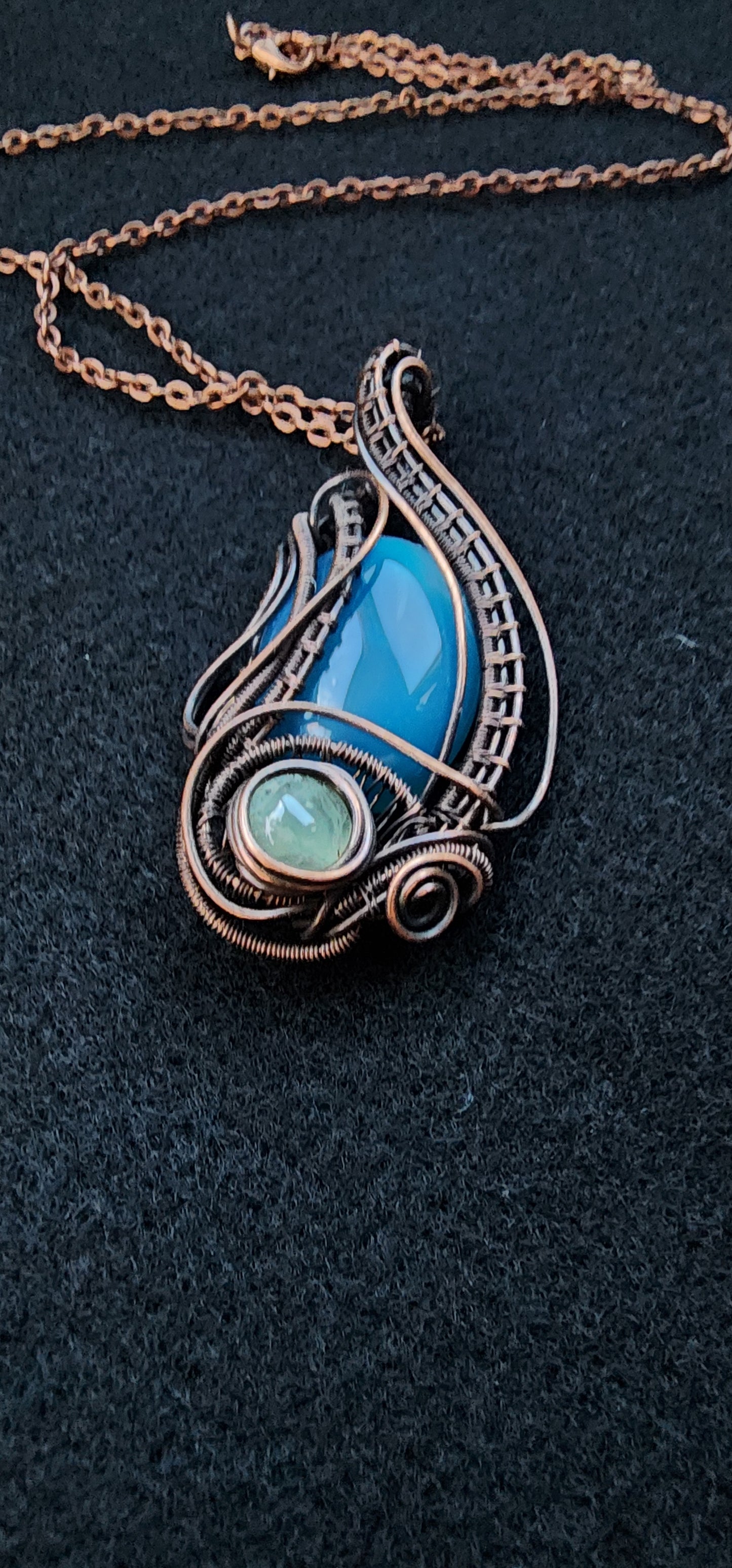Dyed Blue Agate with Prehyanite