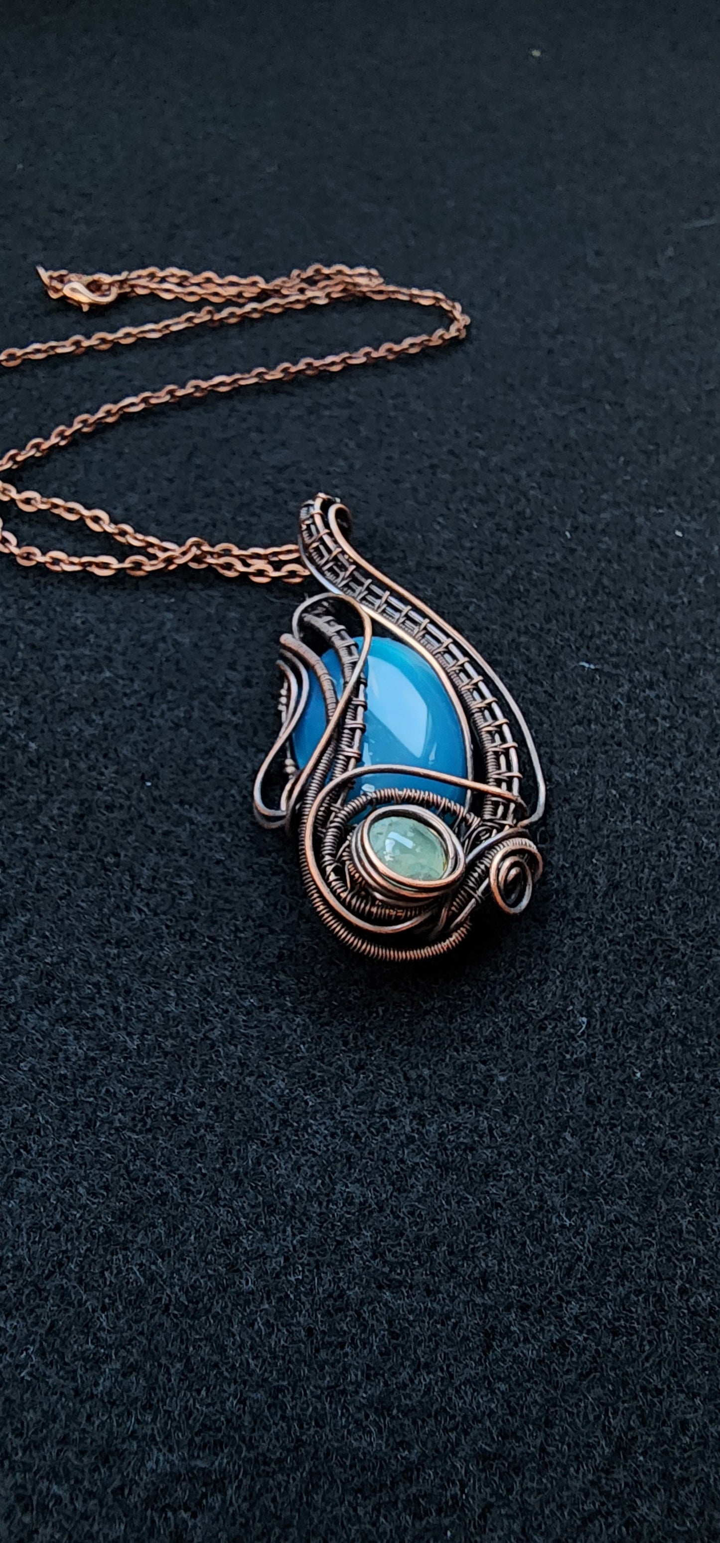 Dyed Blue Agate with Prehyanite