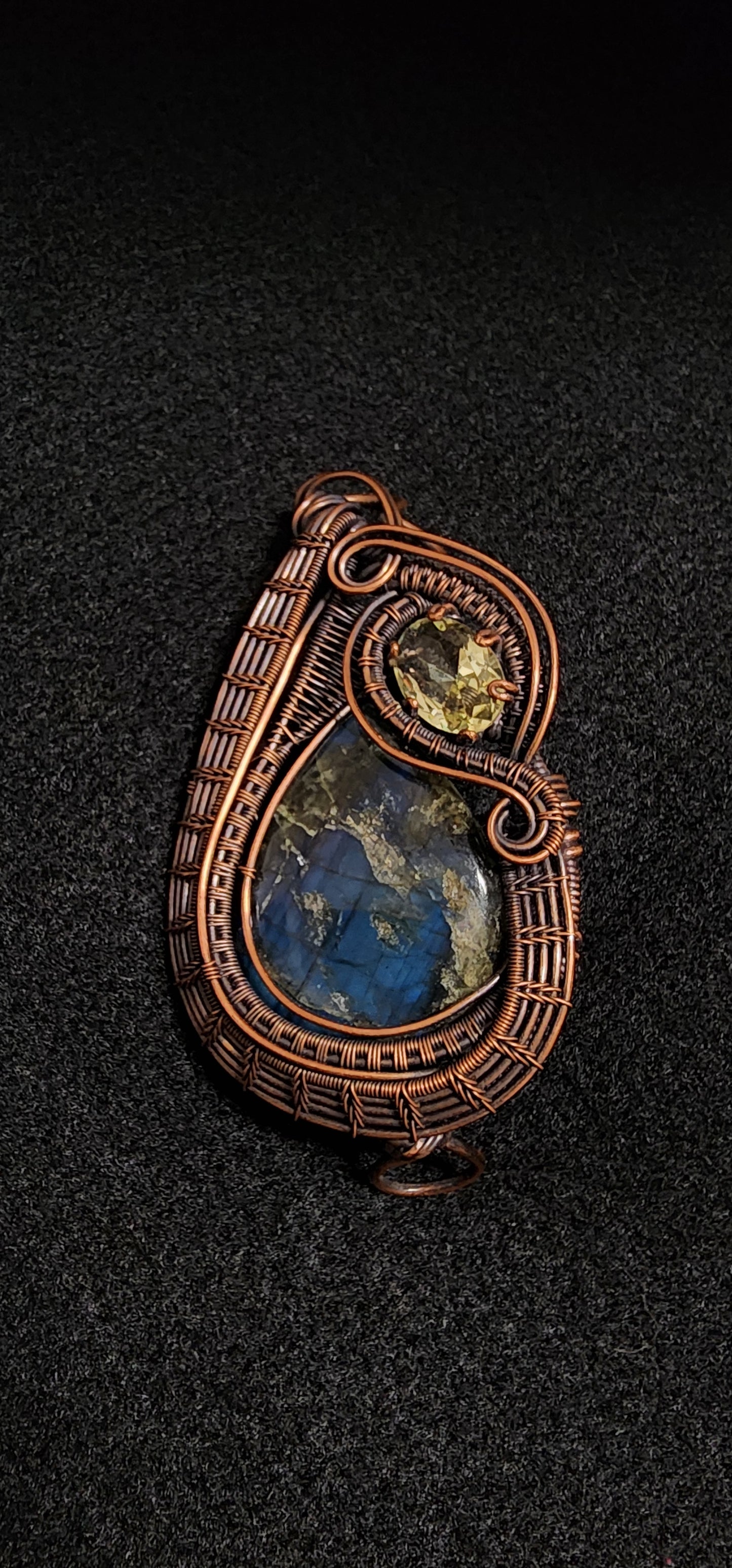 Labradorite and yellow Cubic zirconia