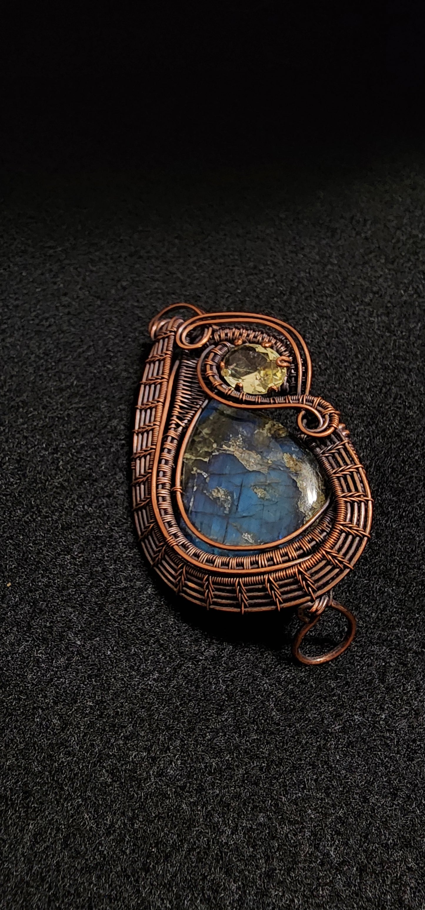 Labradorite and yellow Cubic zirconia
