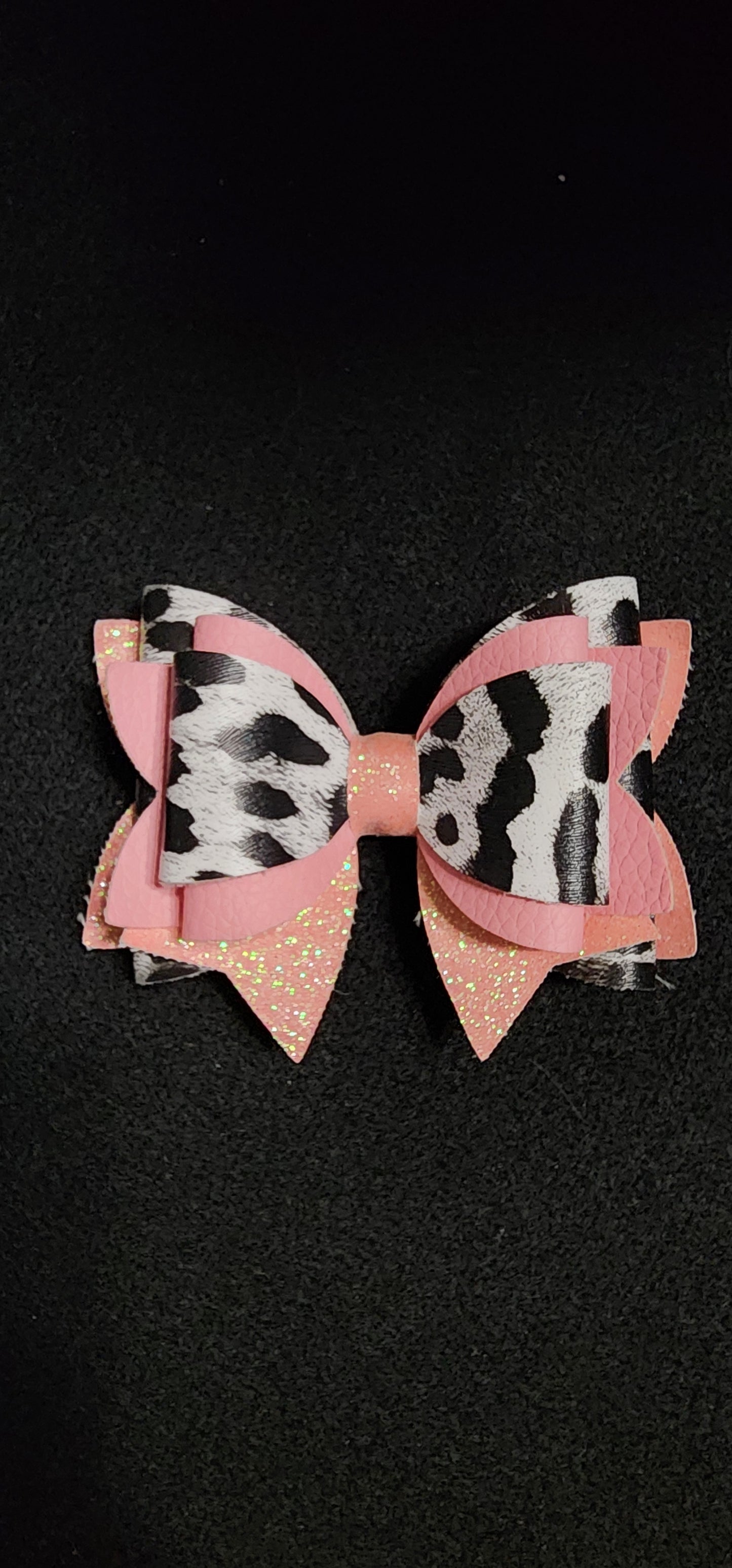 Cow print with sparkly pink