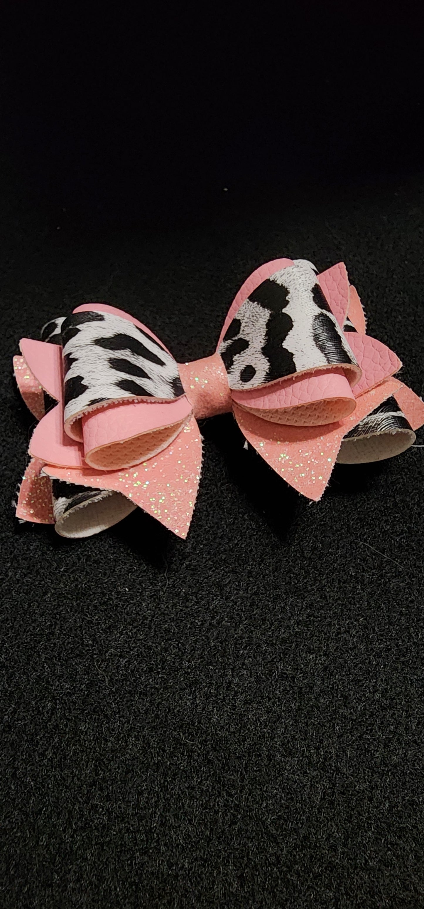Cow print with sparkly pink