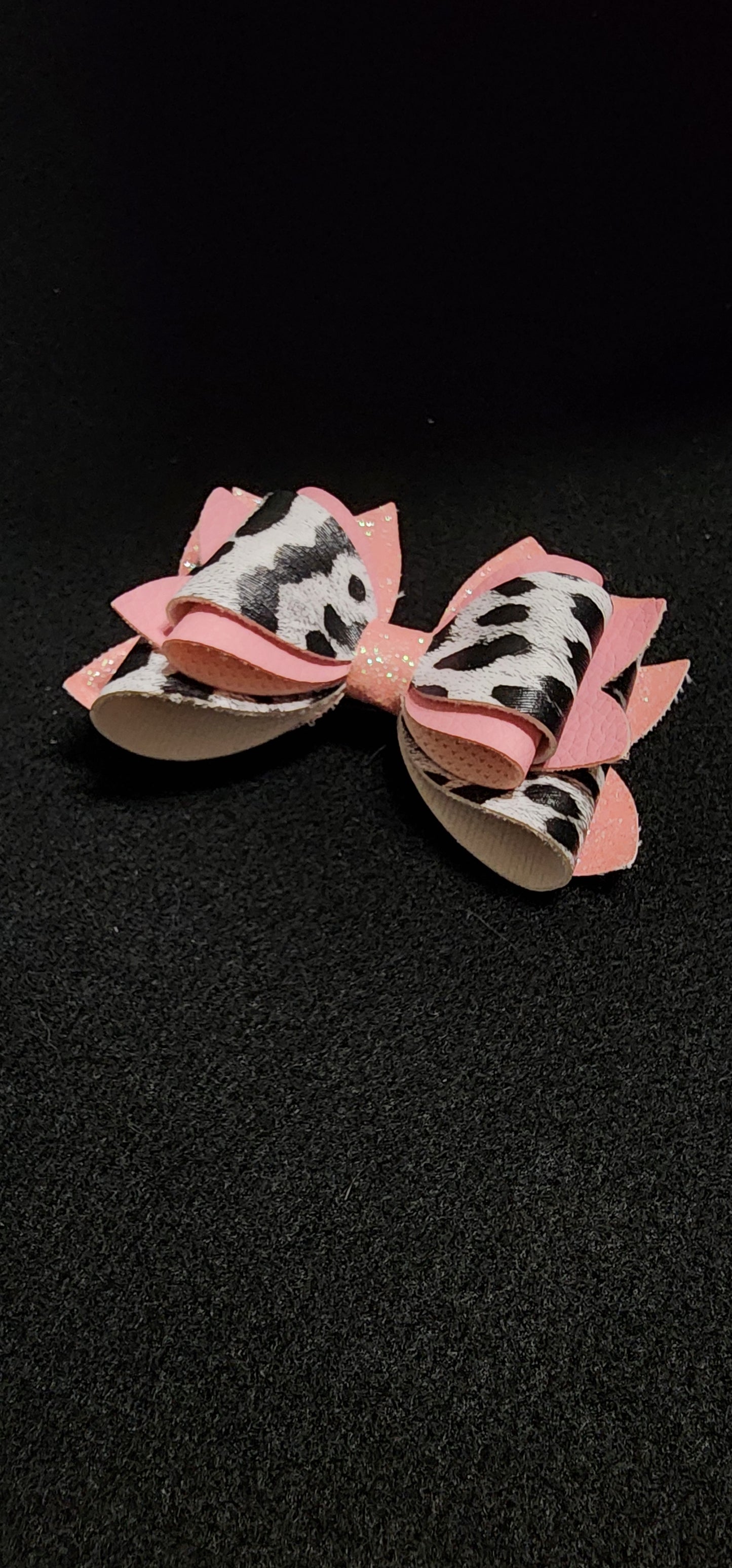 Cow print with sparkly pink