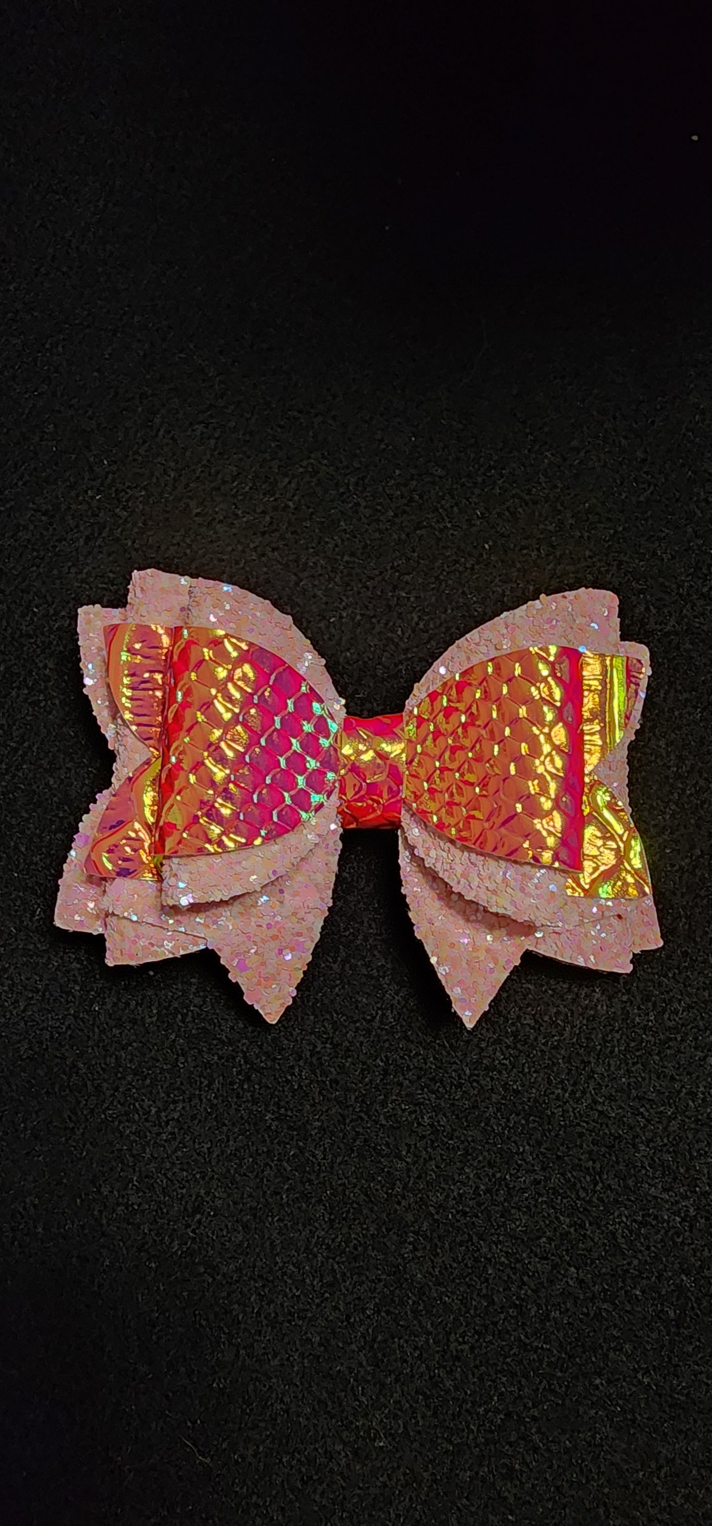 Dark pink irradescent alligator and chunky pink sparkle