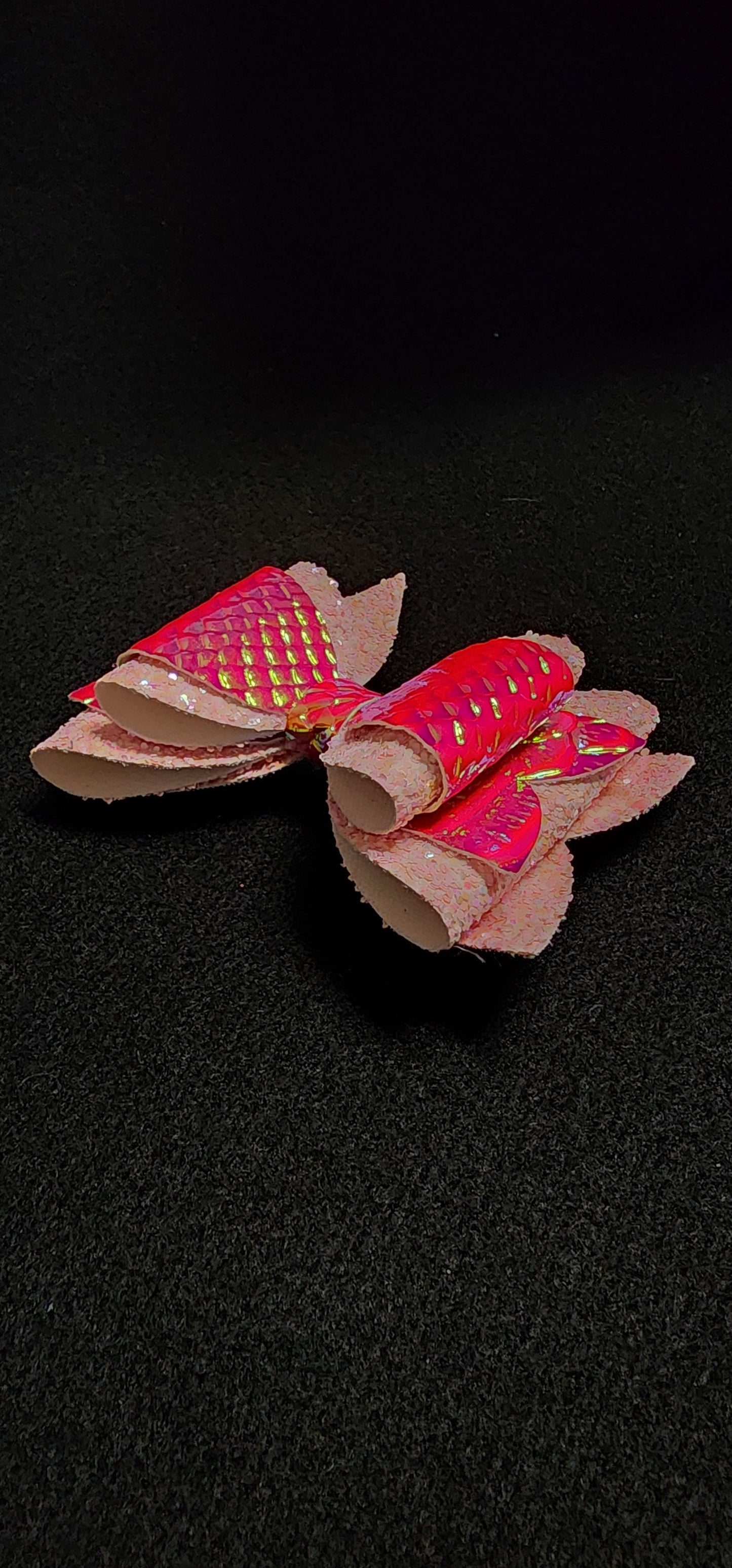 Dark pink irradescent alligator and chunky pink sparkle