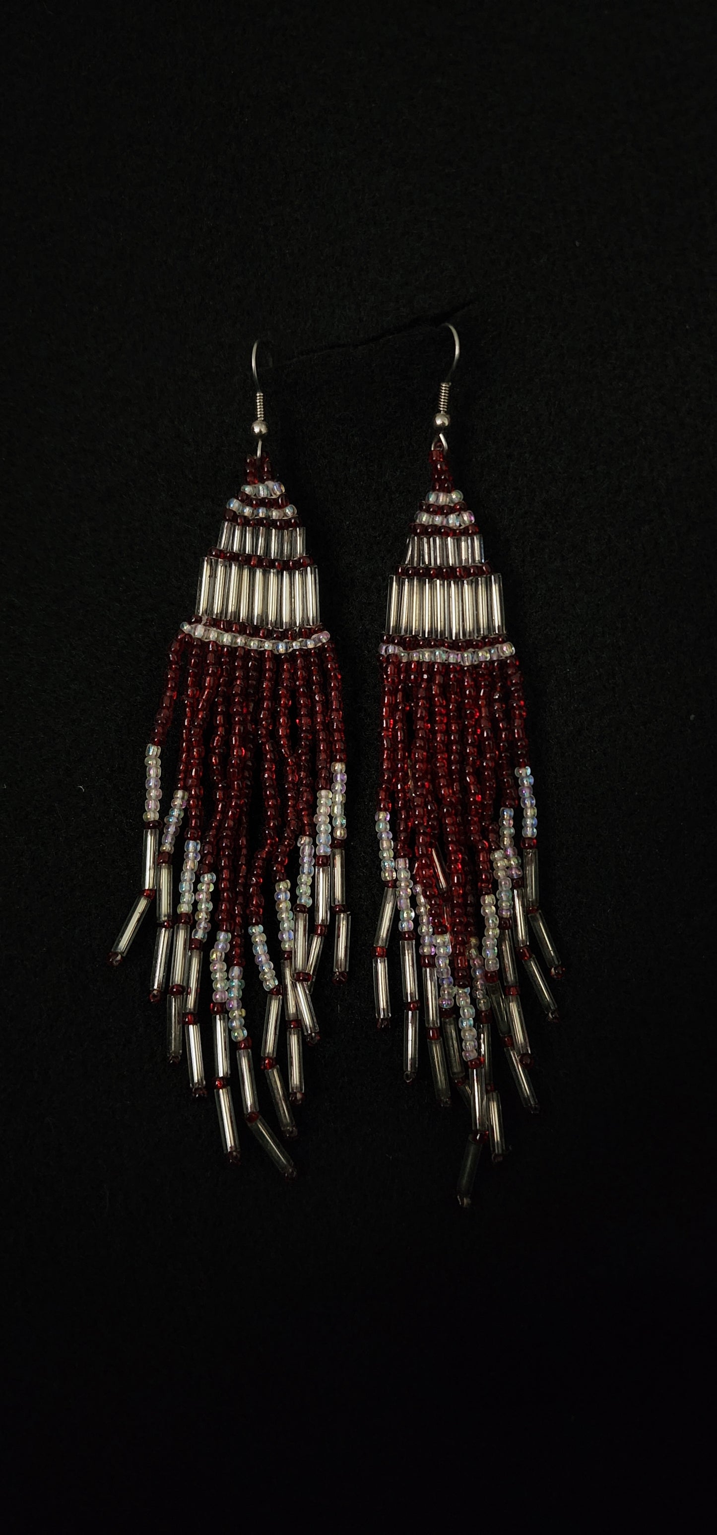 Beaded Deep Red and Ehite
