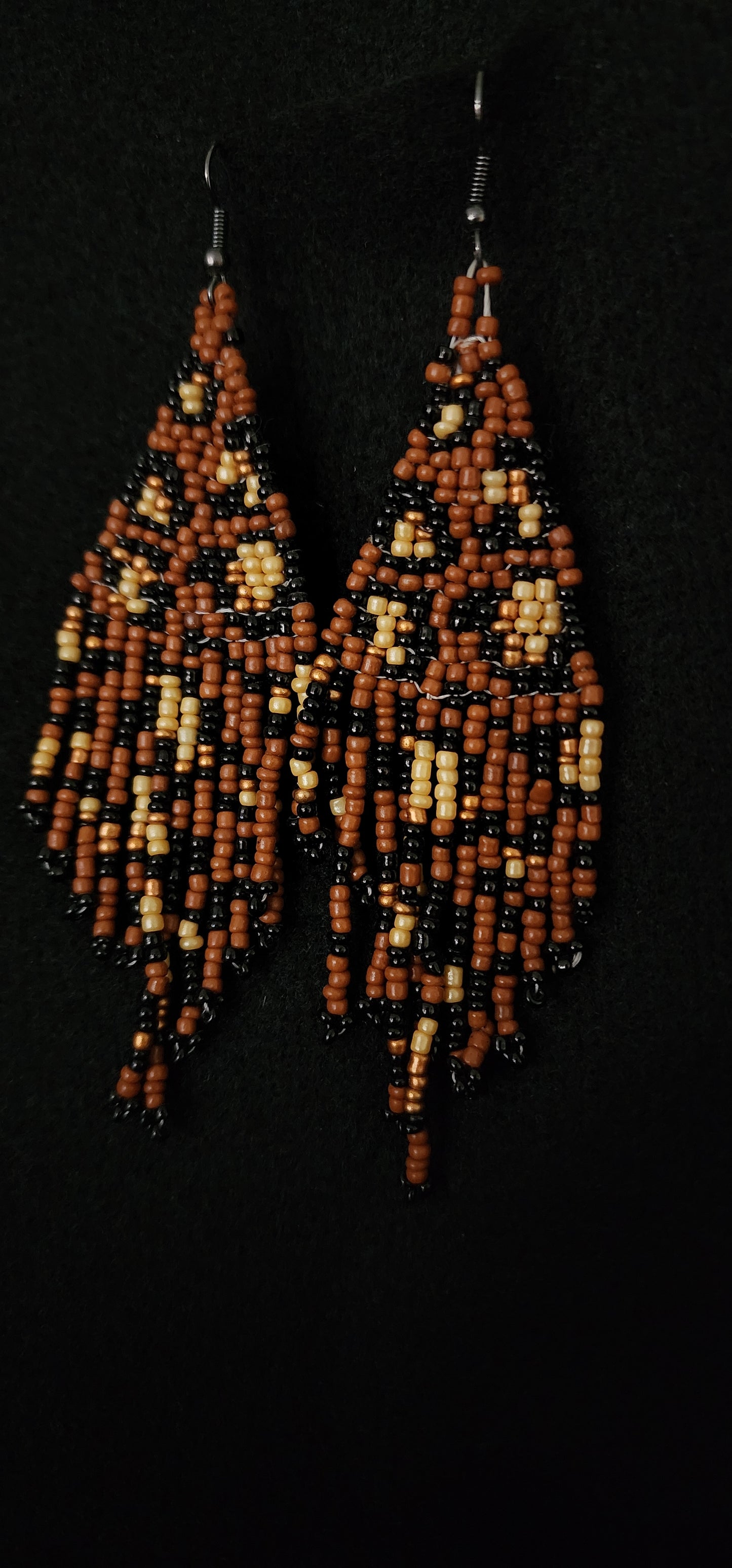 Hand Beaded Cheetah Earrings