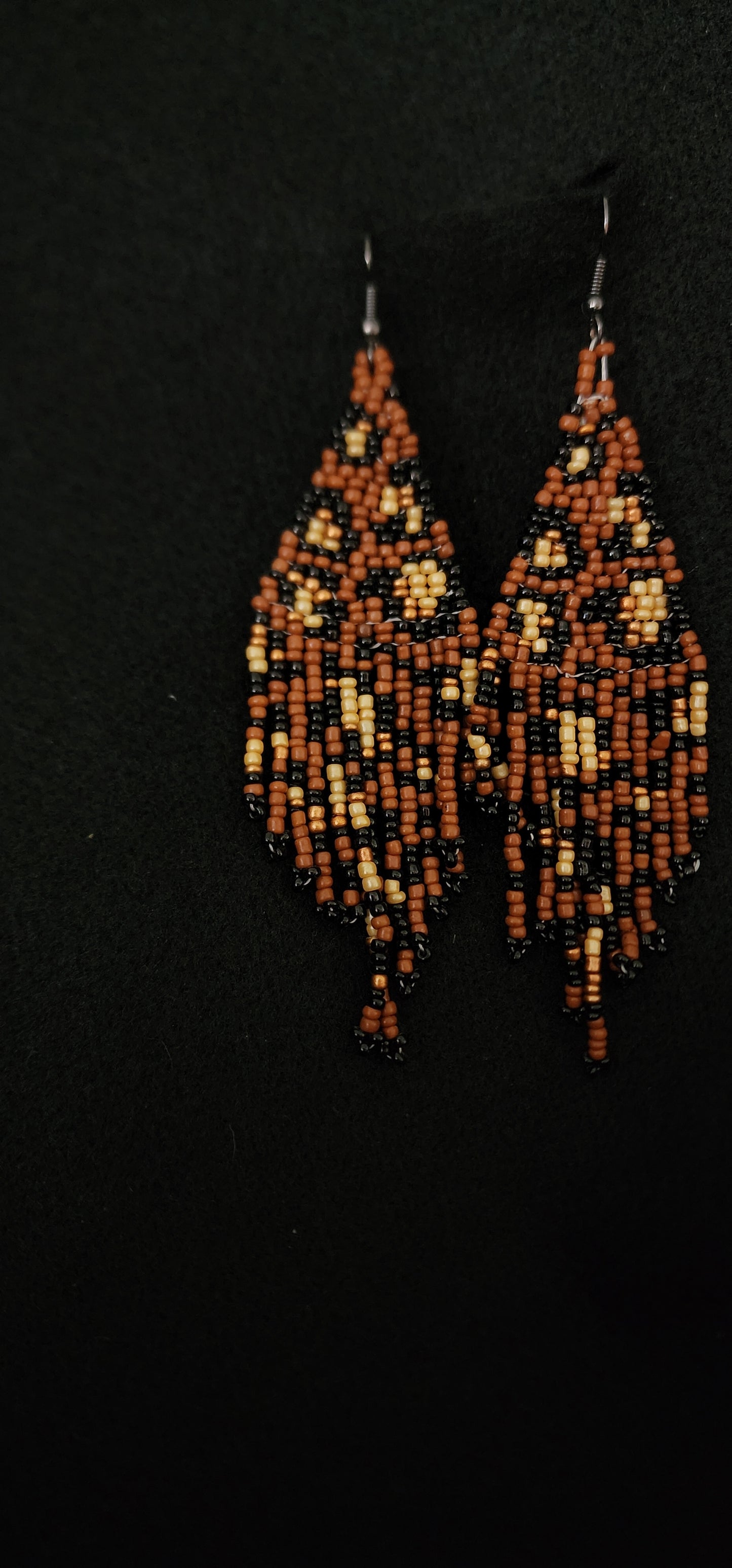 Hand Beaded Cheetah Earrings