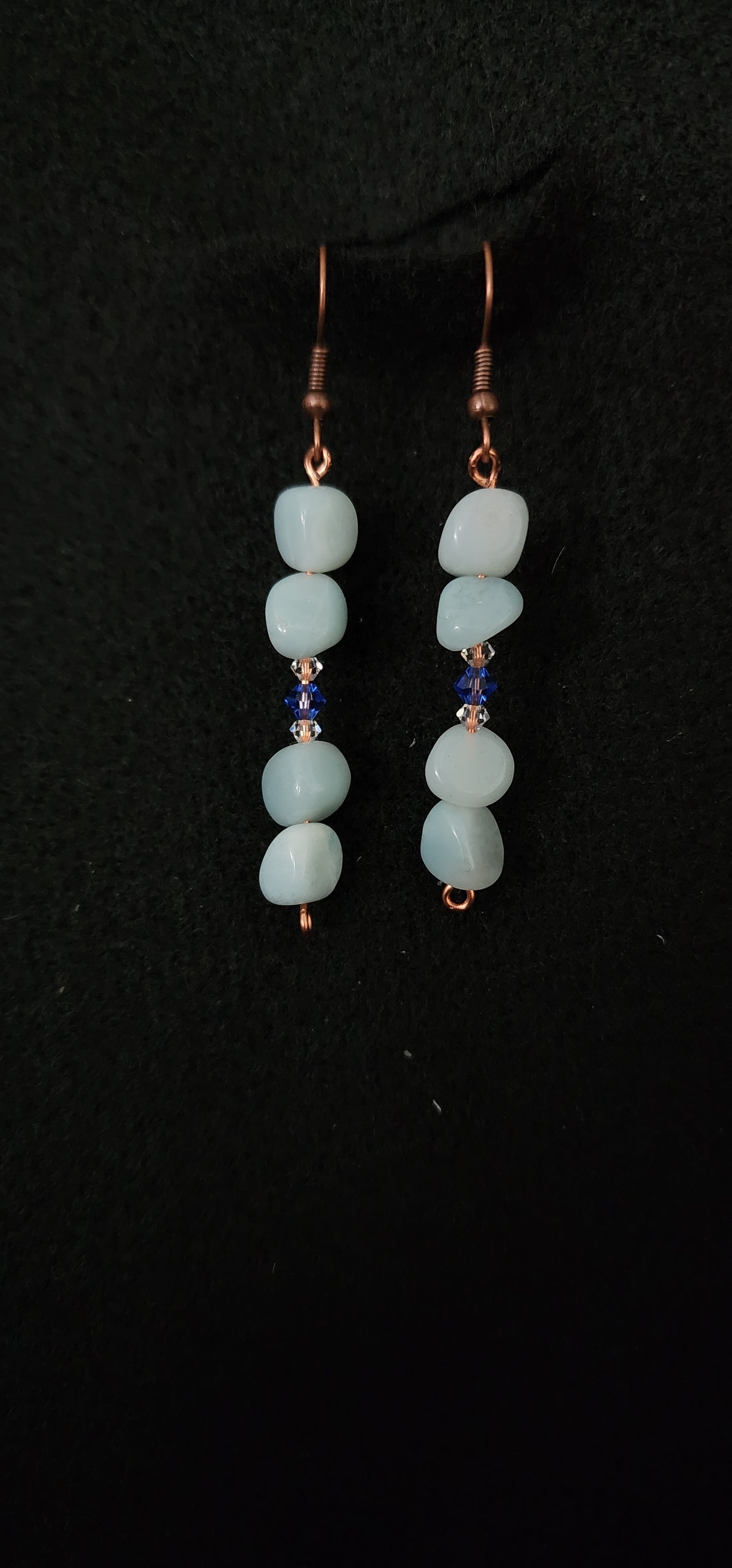 Amazonite and Blue Crystal earrings