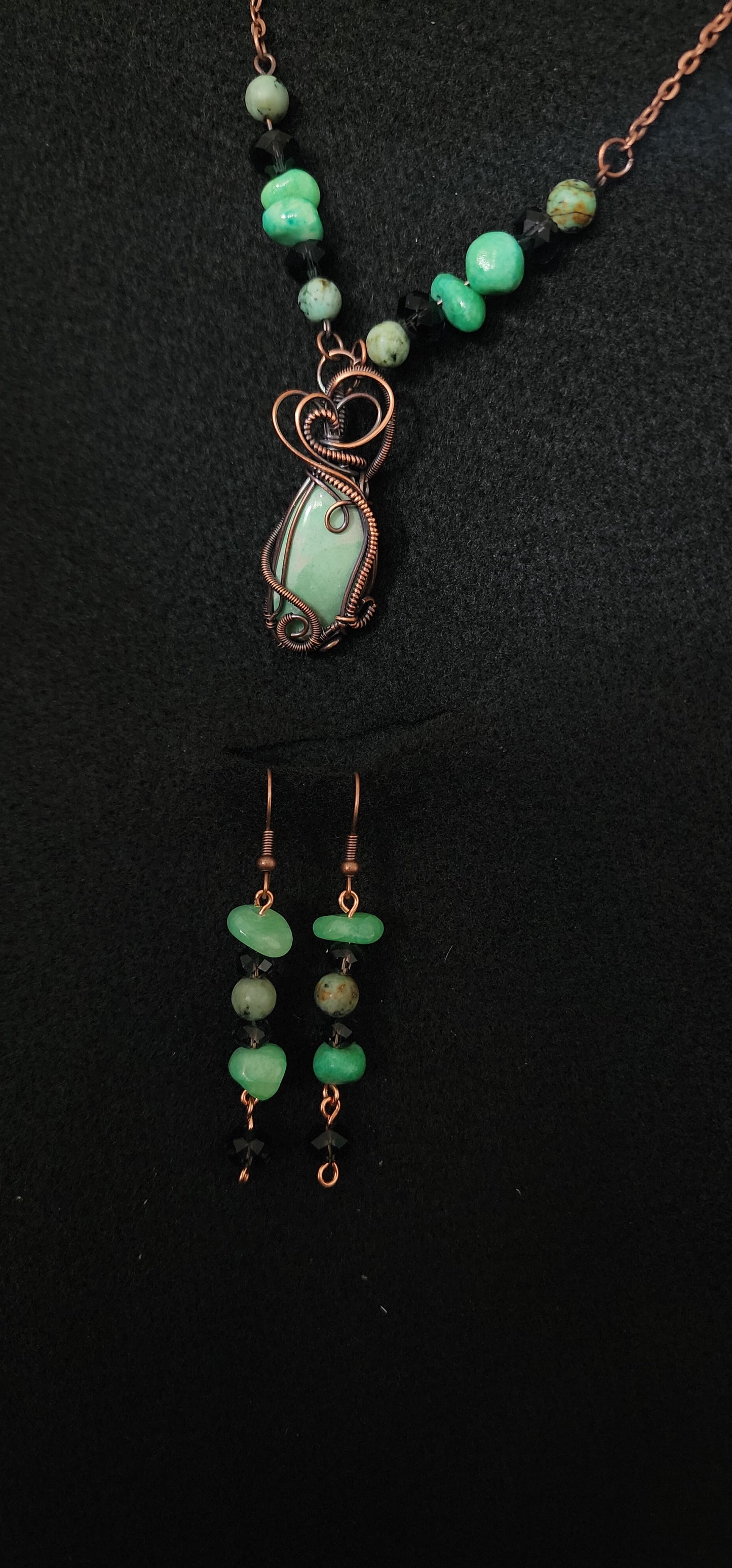 Turquoise pendant and earrings set
