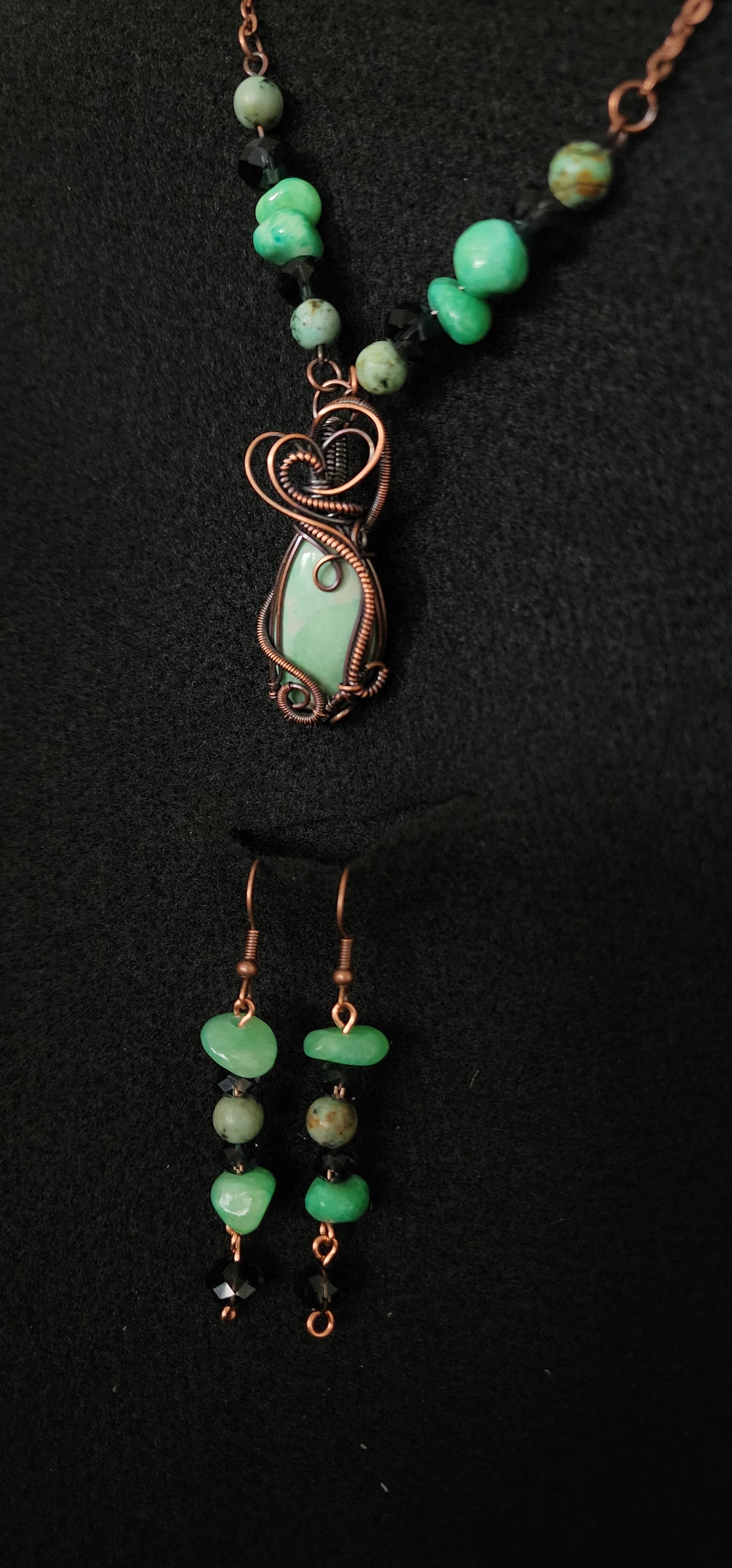 Turquoise pendant and earrings set