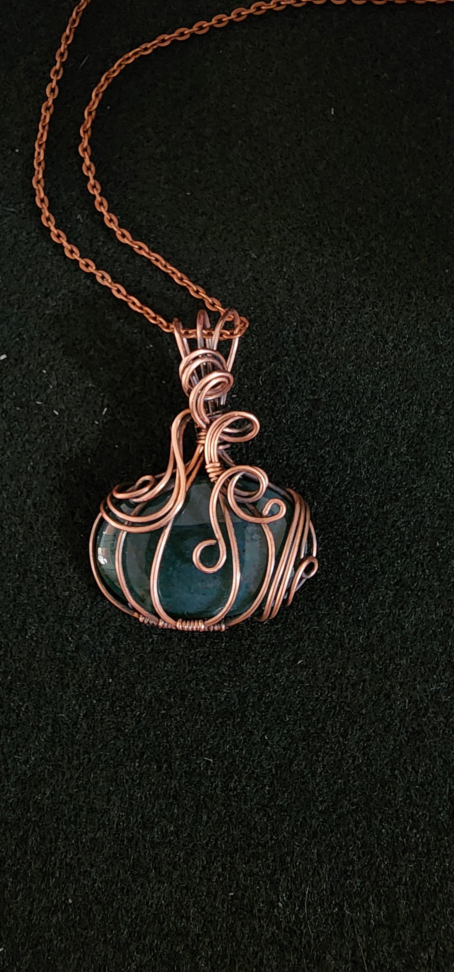 Green Moss Agate Pumpkin