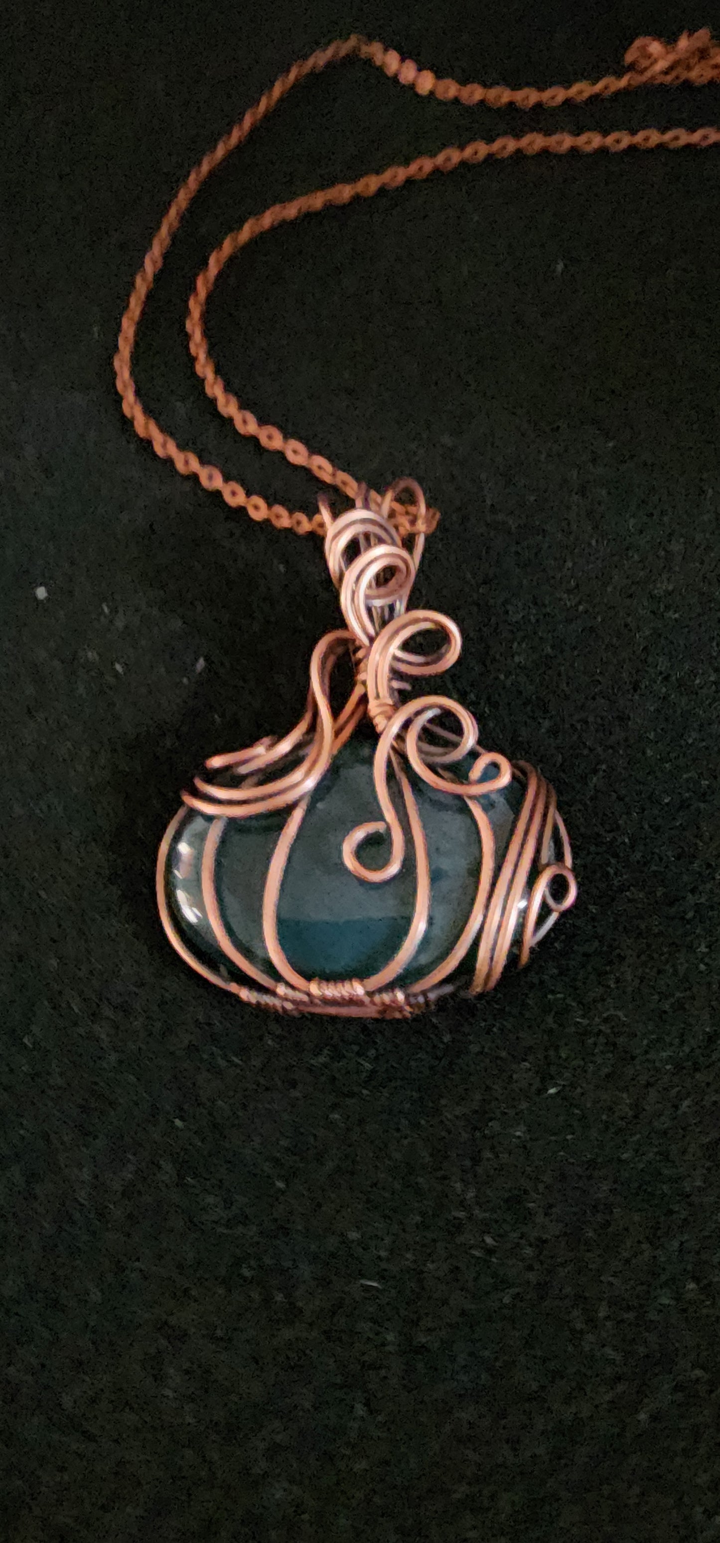 Green Moss Agate Pumpkin