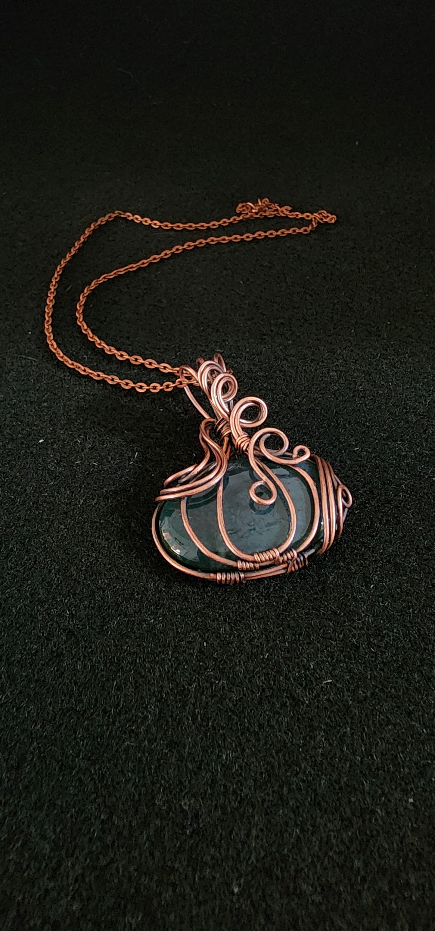Green Moss Agate Pumpkin
