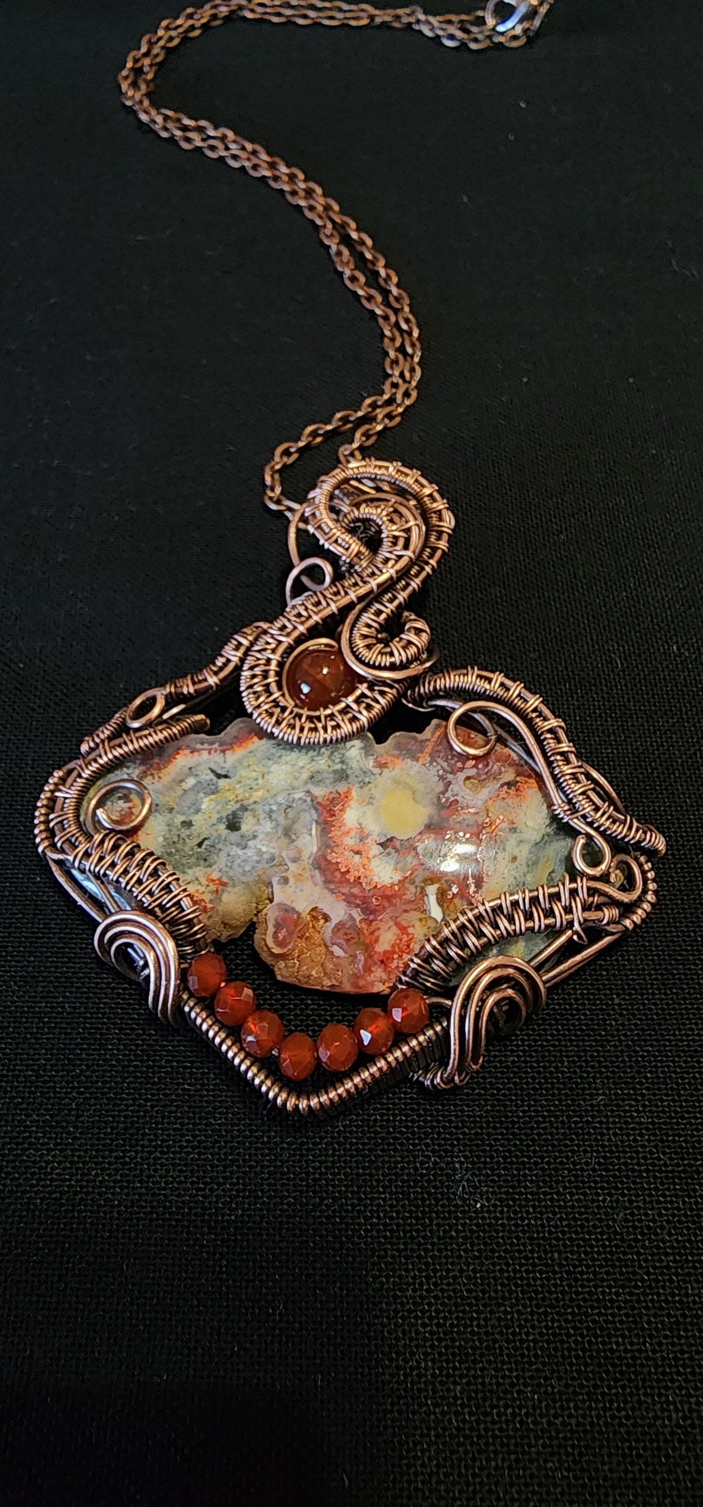 Lava Flow jasper with Carnelian
