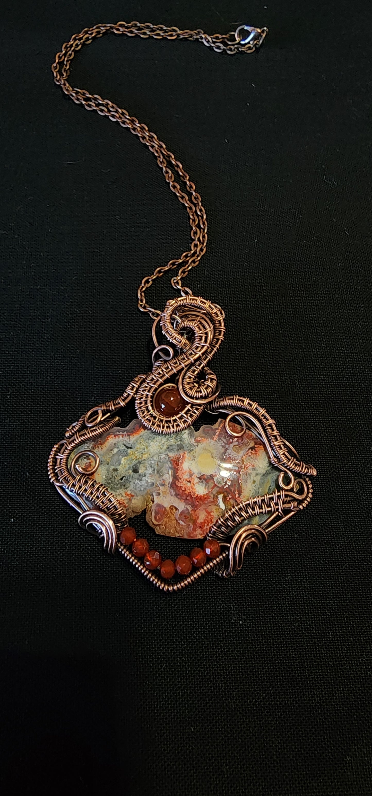 Lava Flow jasper with Carnelian