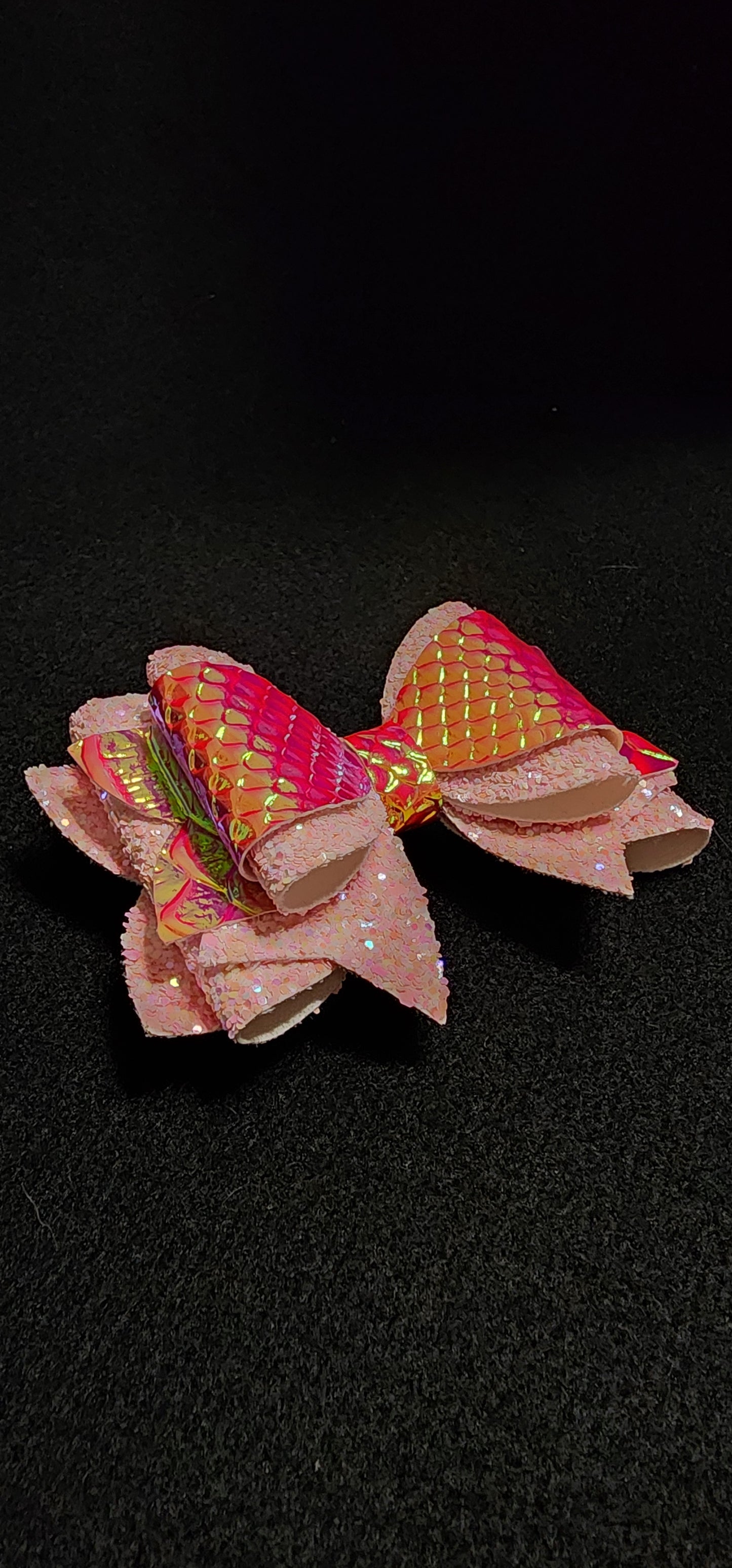 Dark pink irradescent alligator and chunky pink sparkle