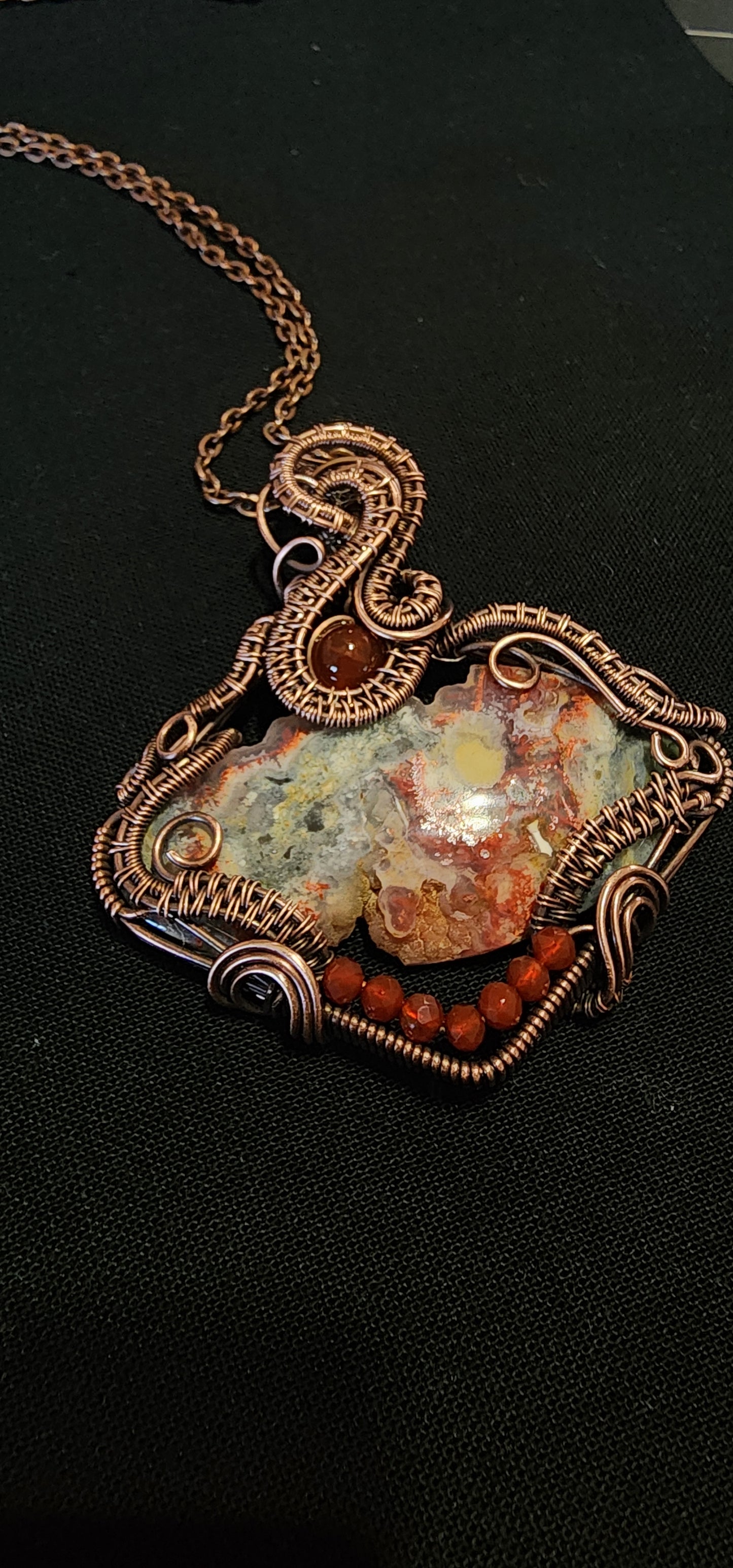 Lava Flow jasper with Carnelian