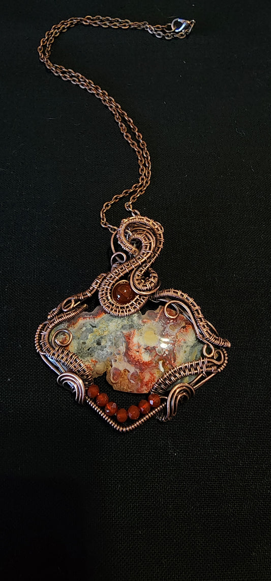 Lava Flow jasper with Carnelian